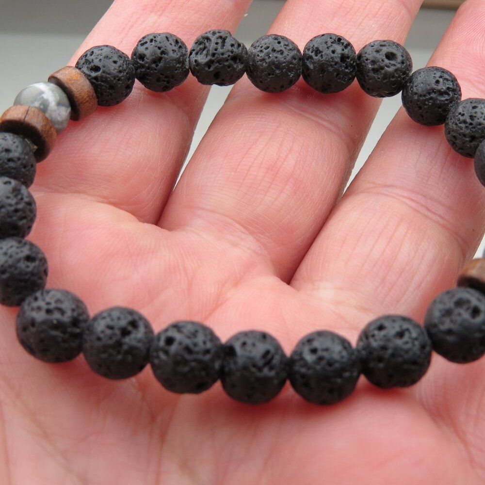 $120 Lava natural healing Yoga elastic Bracelet Men Women